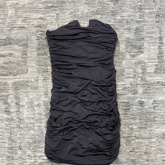 Mango Charcoal Ruched Mini Dress - Picture 4 of 7